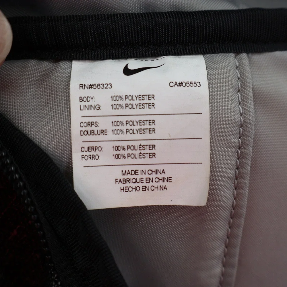 Nike‎ Roll Top Backpack Unisex OS Grey Black Heathered Swoosh Logo Buckle